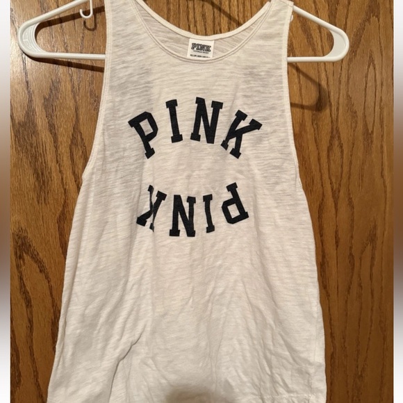 Victoria’s Secret PINK Cream Racerback Tank Top- Size XS - Picture 1 of 3